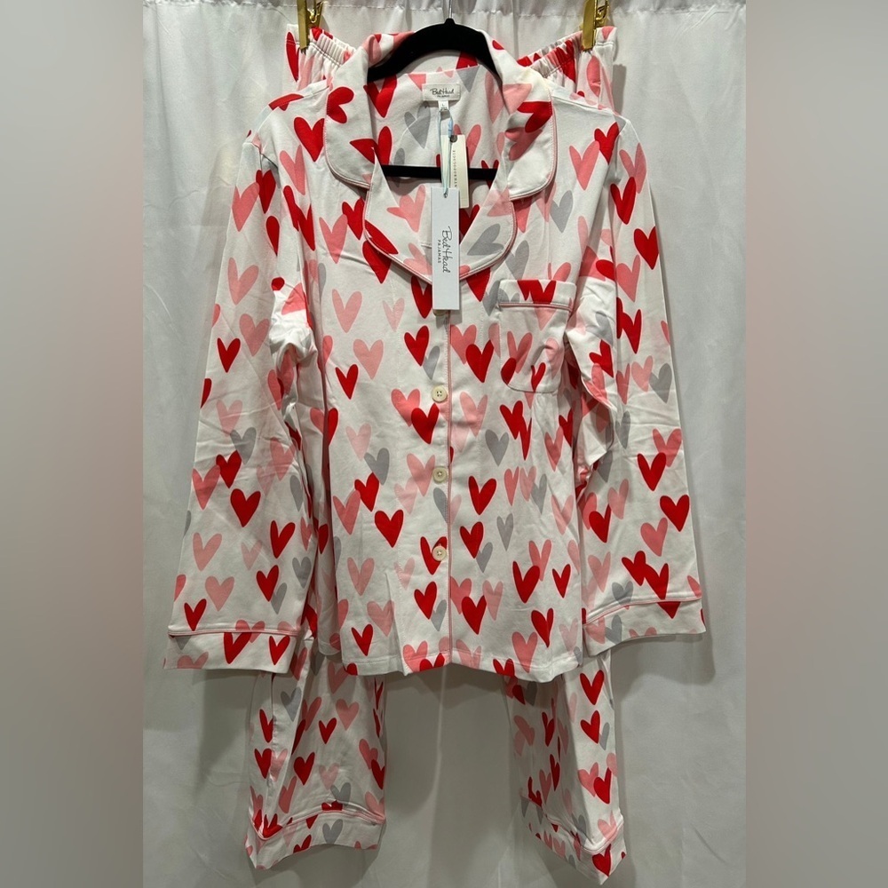NWT BEDHEAD LOVE IS ALL YOU NEED LONG SLEEVE CLASSIC STRETCH JERSEY PJ SET - Picture 4 of 6